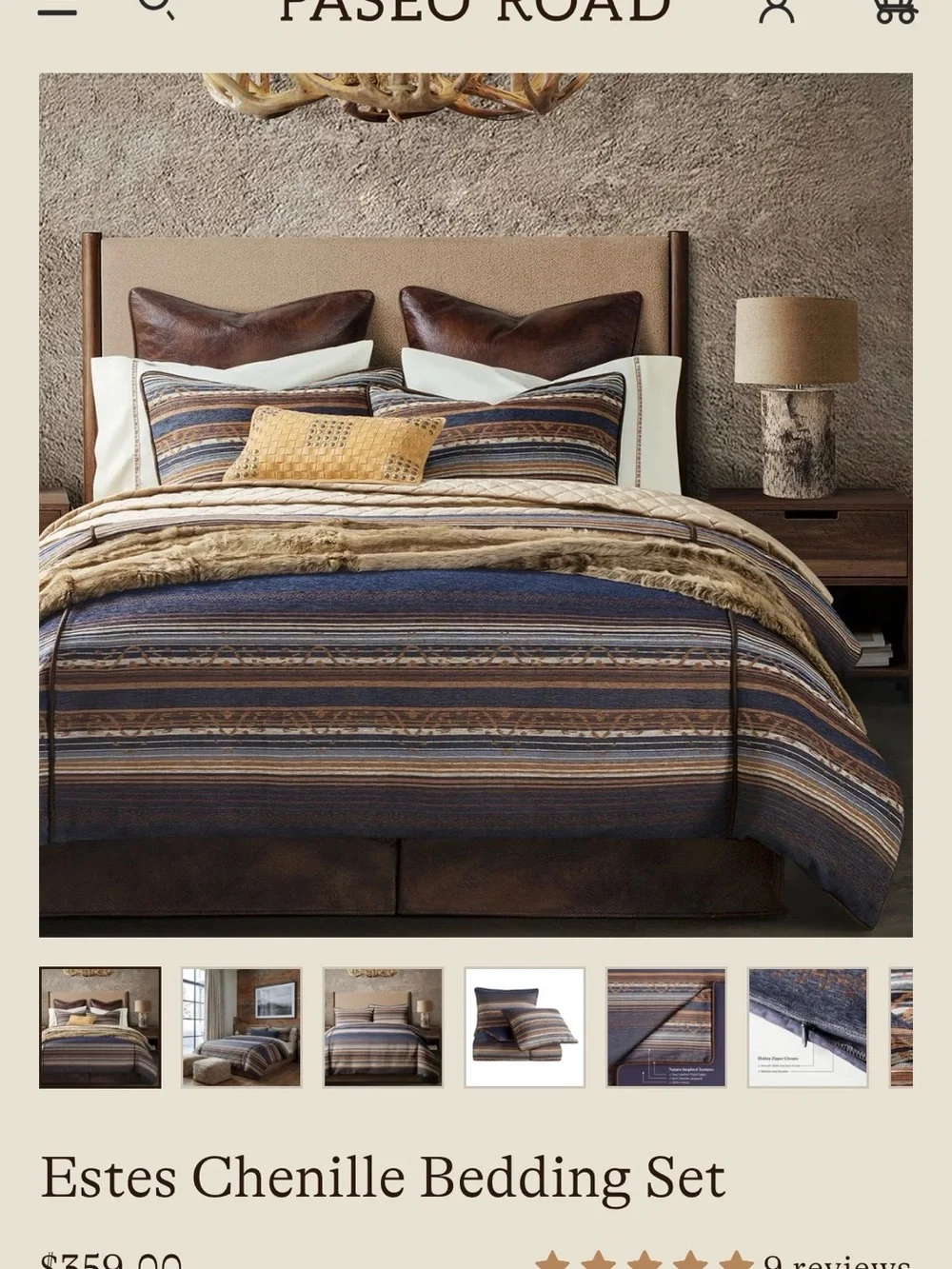 Striped Navy and Brown Comforter - Classic Cozy Bedding
